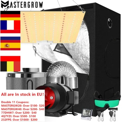 kit completo cultivo com GROW, 4000w, luz led + 4 filtros de carbono, combo de múltiplos tamanhos para estufa